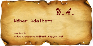 Wéber Adalbert névjegykártya